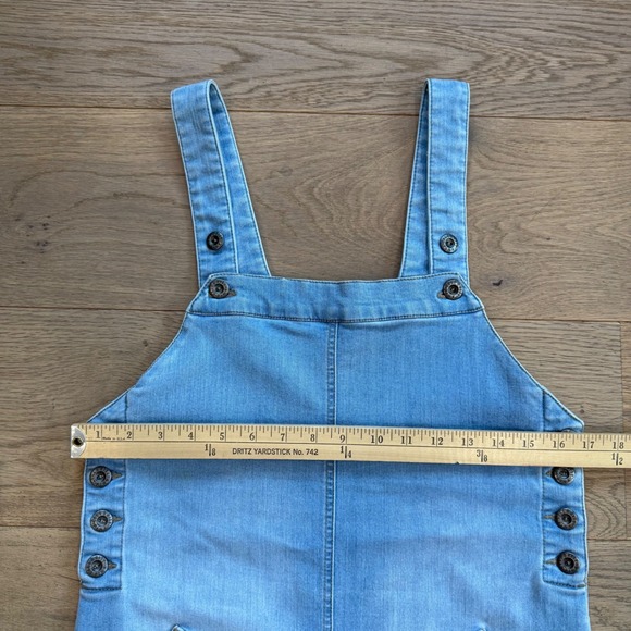 Celebrity Pink Womens Denim Pinafore Dress Light Wash Blue Mini Overall M - Picture 8 of 10
